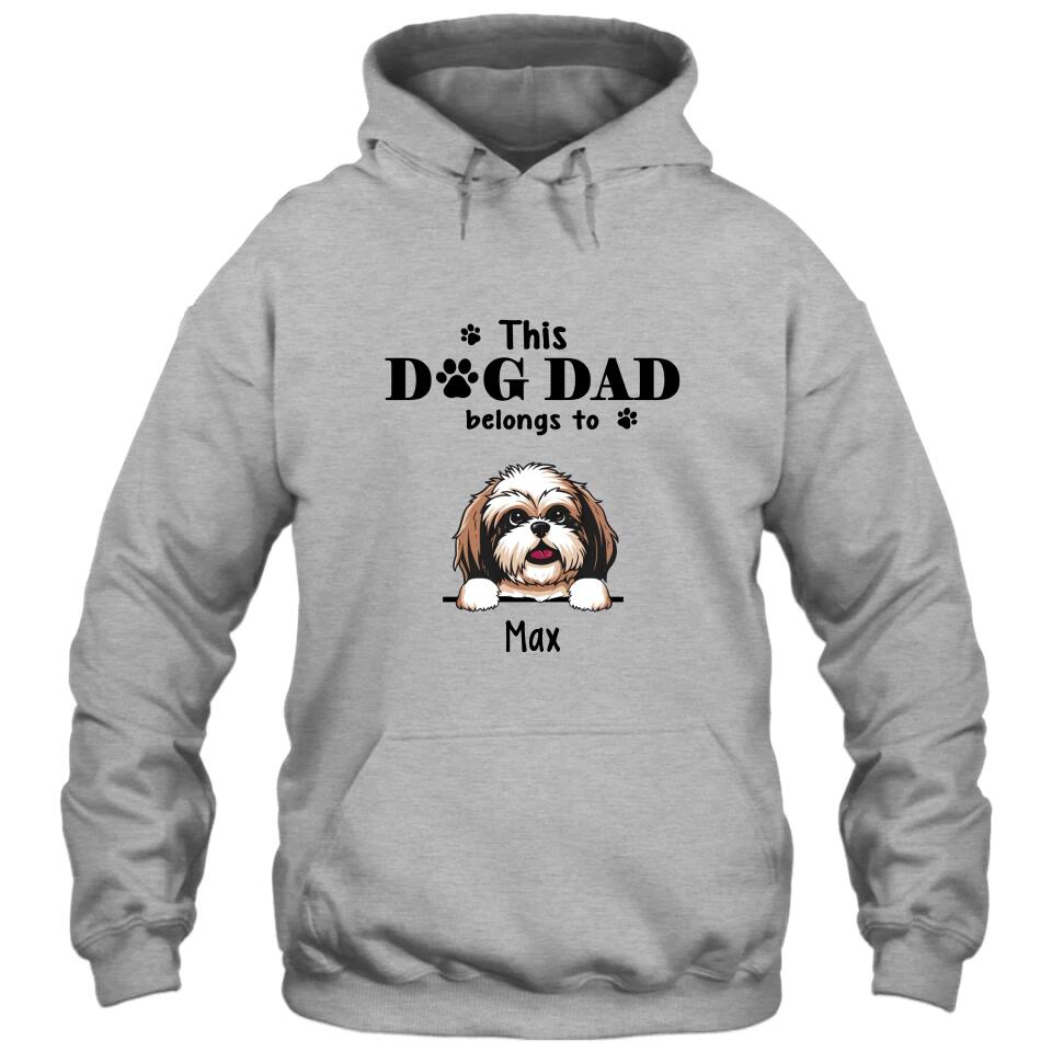 This Dog Dad Belong To - Personalized T-Shirt and Hoodie - Custom Gift for Dog Lovers - Father's Day, Christmas Gift
