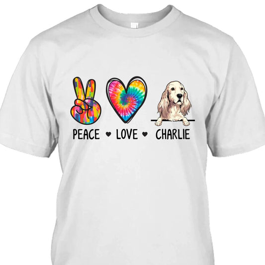 Peace Love Dog - Personalized Dog Breeds T-Shirt and Hoodie - Tie Dye Shirt - Custom Gift for Dog Lovers - Mother's Day, Father's Day, Christmas Gift