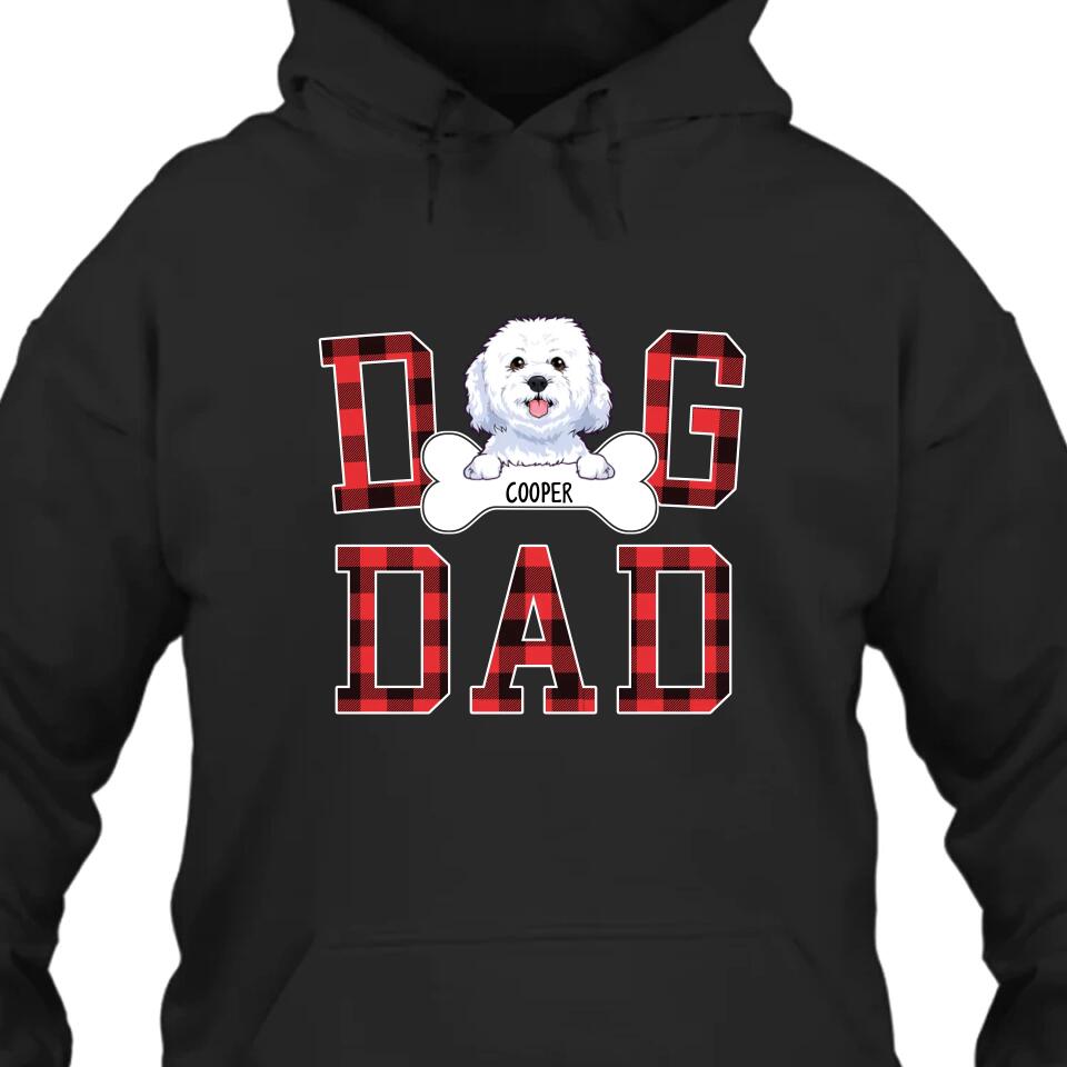 Dog Dad - Personalized T-Shirt and Hoodie - Custom Gift for Dog Lovers - Gift for Father's Day, Christmas