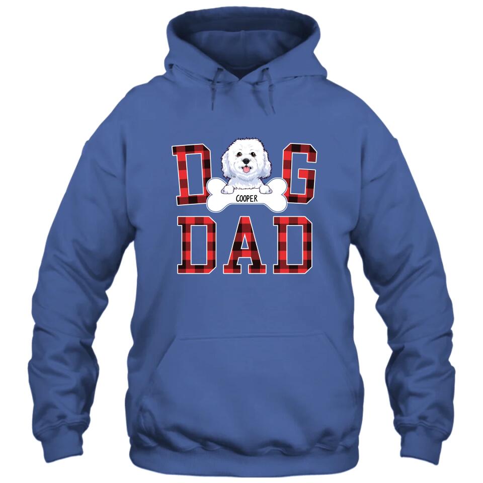 Dog Dad - Personalized T-Shirt and Hoodie - Custom Gift for Dog Lovers - Gift for Father's Day, Christmas