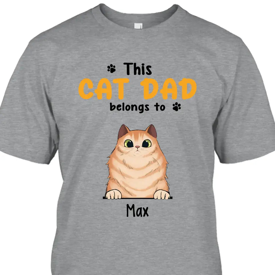 This Cat Dad Belong To - Personalized Cat Breed T-Shirt and Hoodie - Custom Gift for Cat Lovers - Father's Day, Christmas Gift