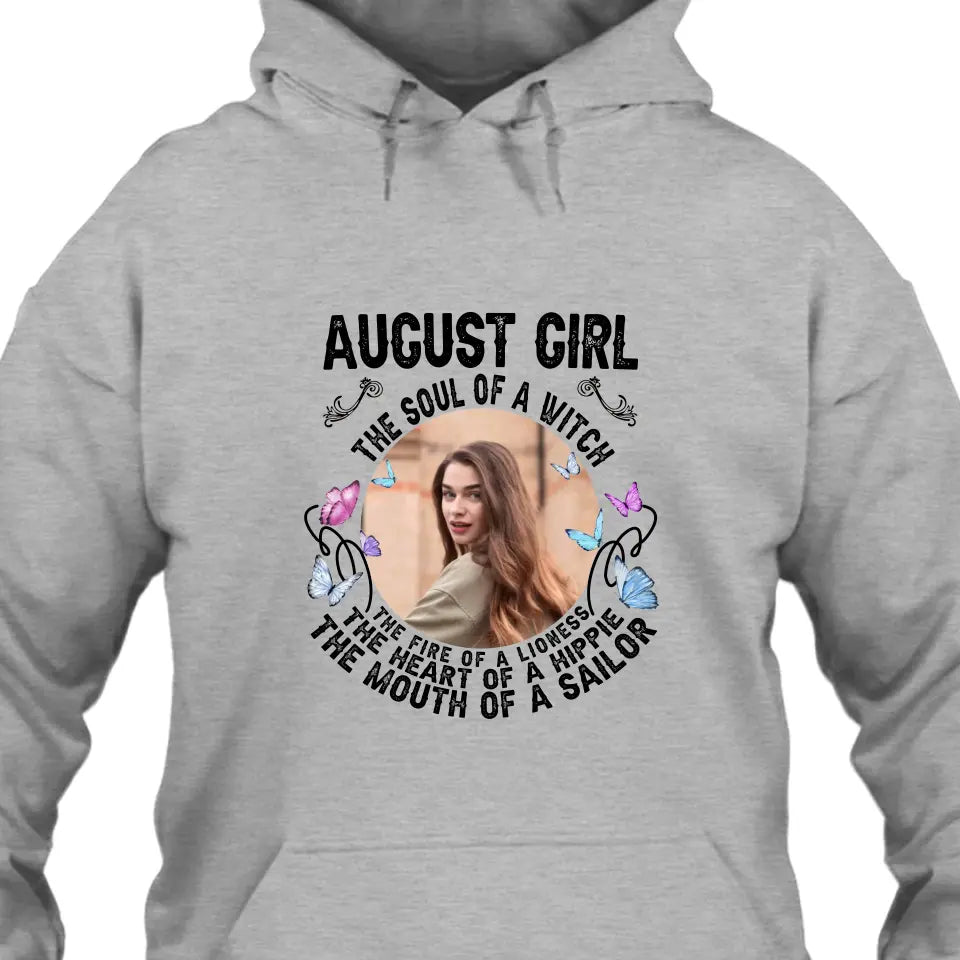 Custom 12 Birthday Month - The Soul Of A Witch - Personalized Photo T-Shirt and Hoodie - Gift For Birthday