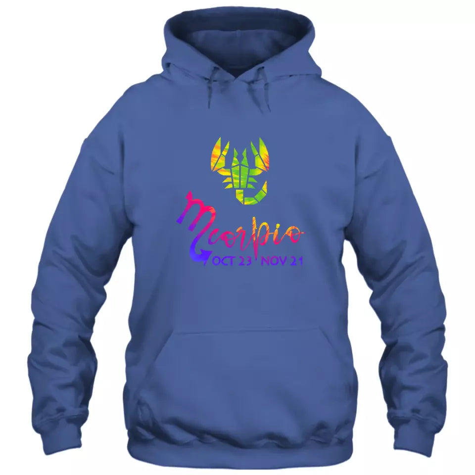 (50% OFF) - 12 Colorful Zodiac Signs - Personalized T-Shirt and Hoodie - Birthday Gift - Gift For Horoscope Lover, Zodiac Sign Lover