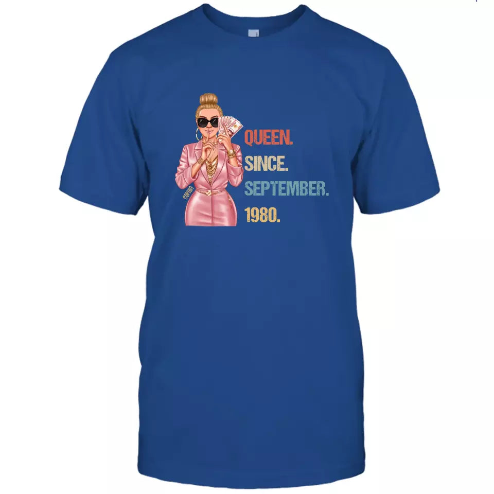 (40% OFF) - Custom Birthday Queen - Queen Since - Personalized T-Shirt and Hoodie - Gift For Birthday