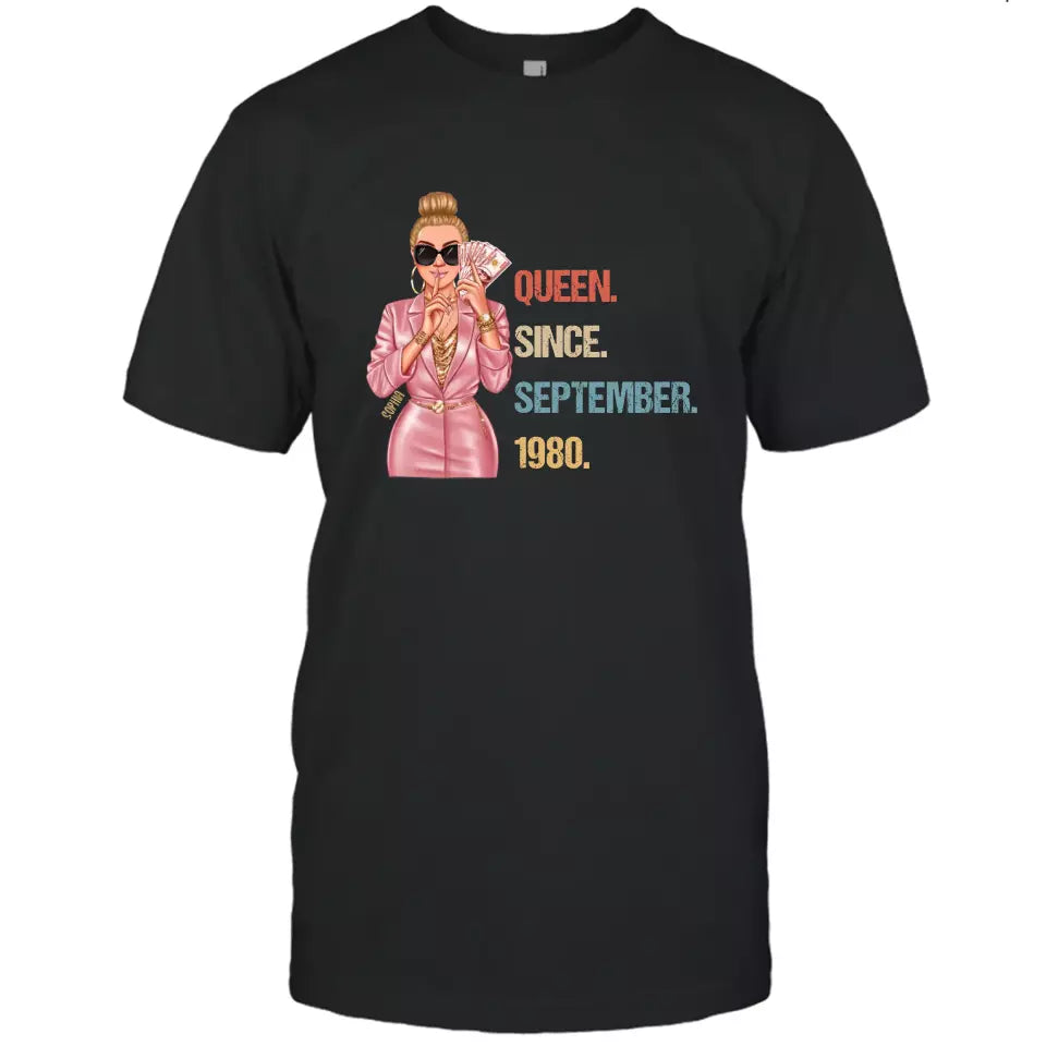 (40% OFF) - Custom Birthday Queen - Queen Since - Personalized T-Shirt and Hoodie - Gift For Birthday