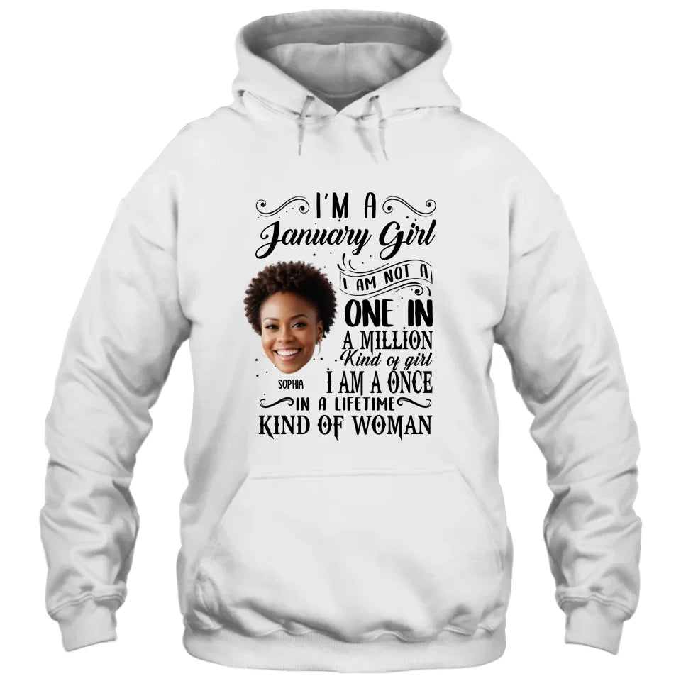 Personalized Photo With Face, Birth Month and Color - I Am A Once - Custom Shirt - Gift For Birthday
