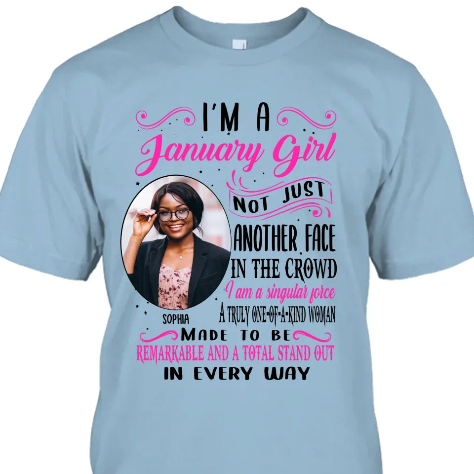 (20% OFF) - Custom Photo, 12 Birth Month Girl - Not Just Another Face - Gift For Birthday