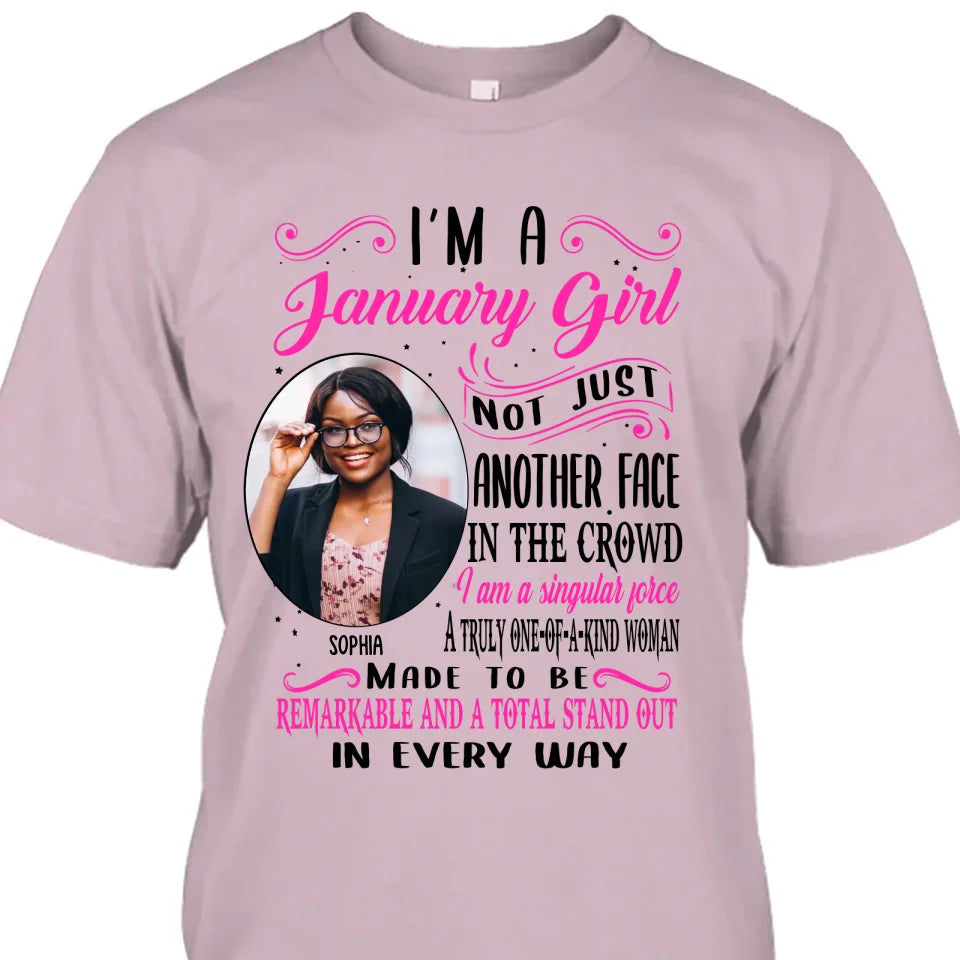 (20% OFF) - Custom Photo, 12 Birth Month Girl - Not Just Another Face - Gift For Birthday