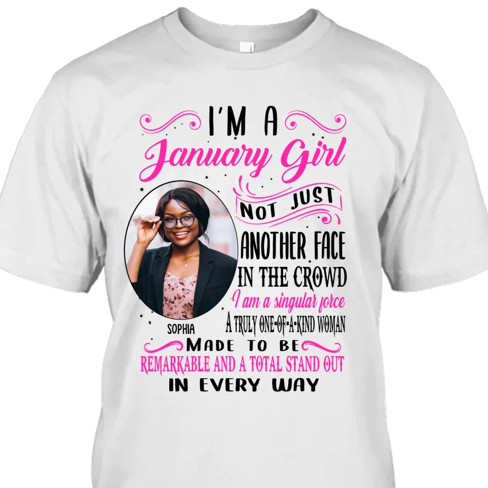 (20% OFF) - Custom Photo, 12 Birth Month Girl - Not Just Another Face - Gift For Birthday