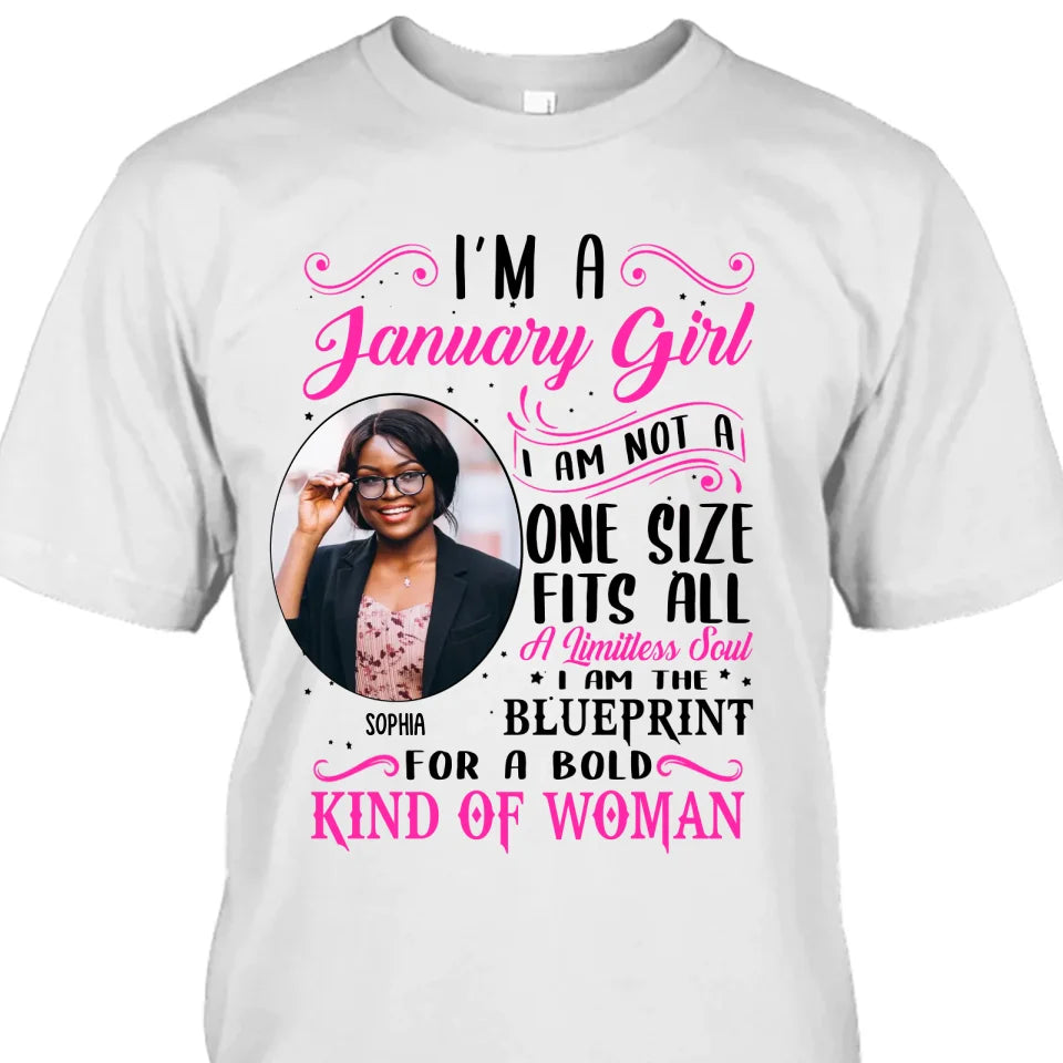 (20% OFF) - Custom Photo, 12 Birth Month Girl - Not One Size Fits All - Gift For Birthday