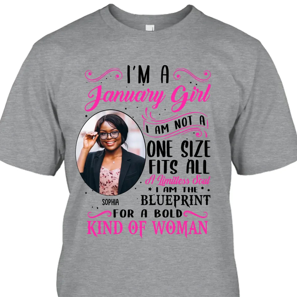 (20% OFF) - Custom Photo, 12 Birth Month Girl - Not One Size Fits All - Gift For Birthday
