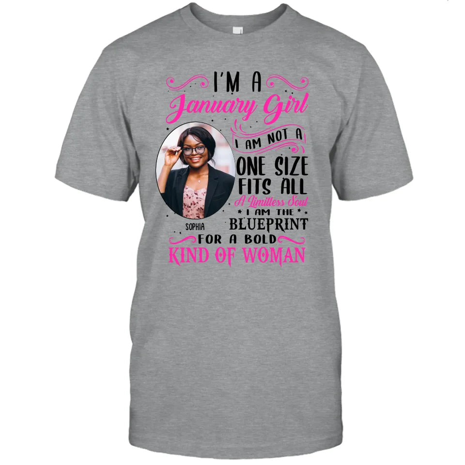 (20% OFF) - Custom Photo, 12 Birth Month Girl - Not One Size Fits All - Gift For Birthday