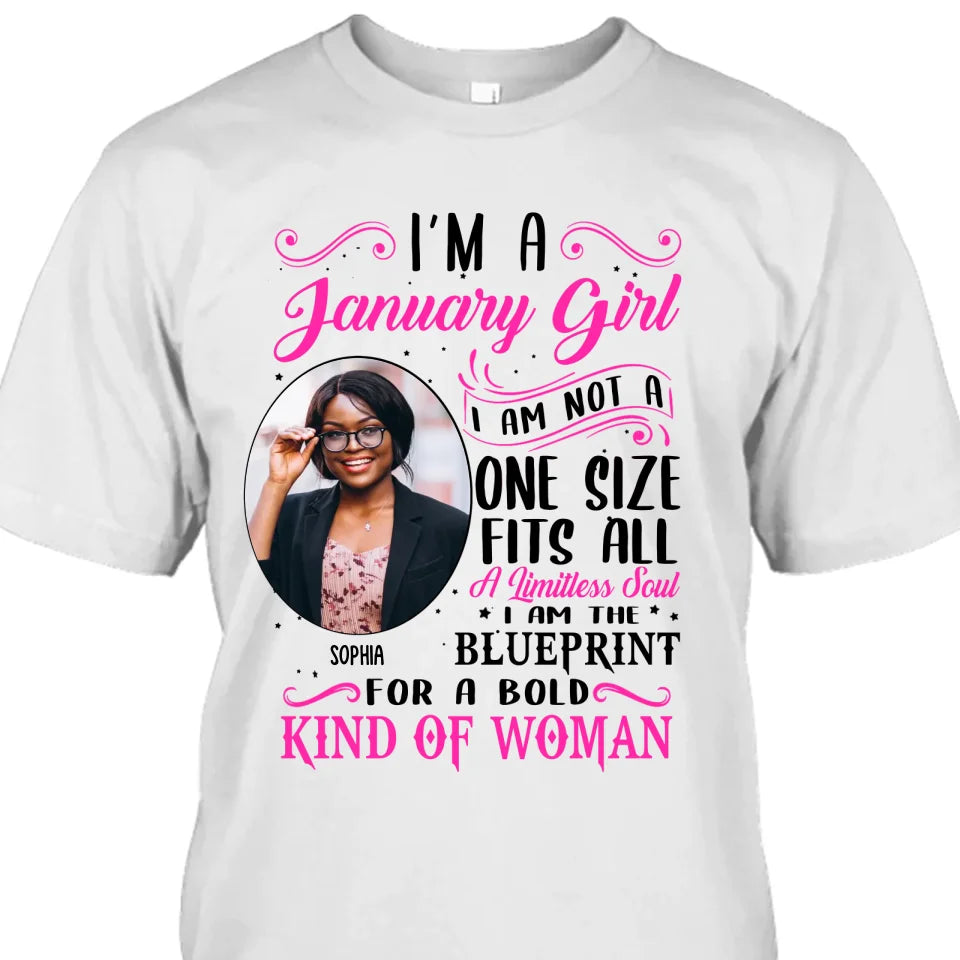 (20% OFF) - Custom Photo, 12 Birth Month Girl - Not One Size Fits All - Gift For Birthday