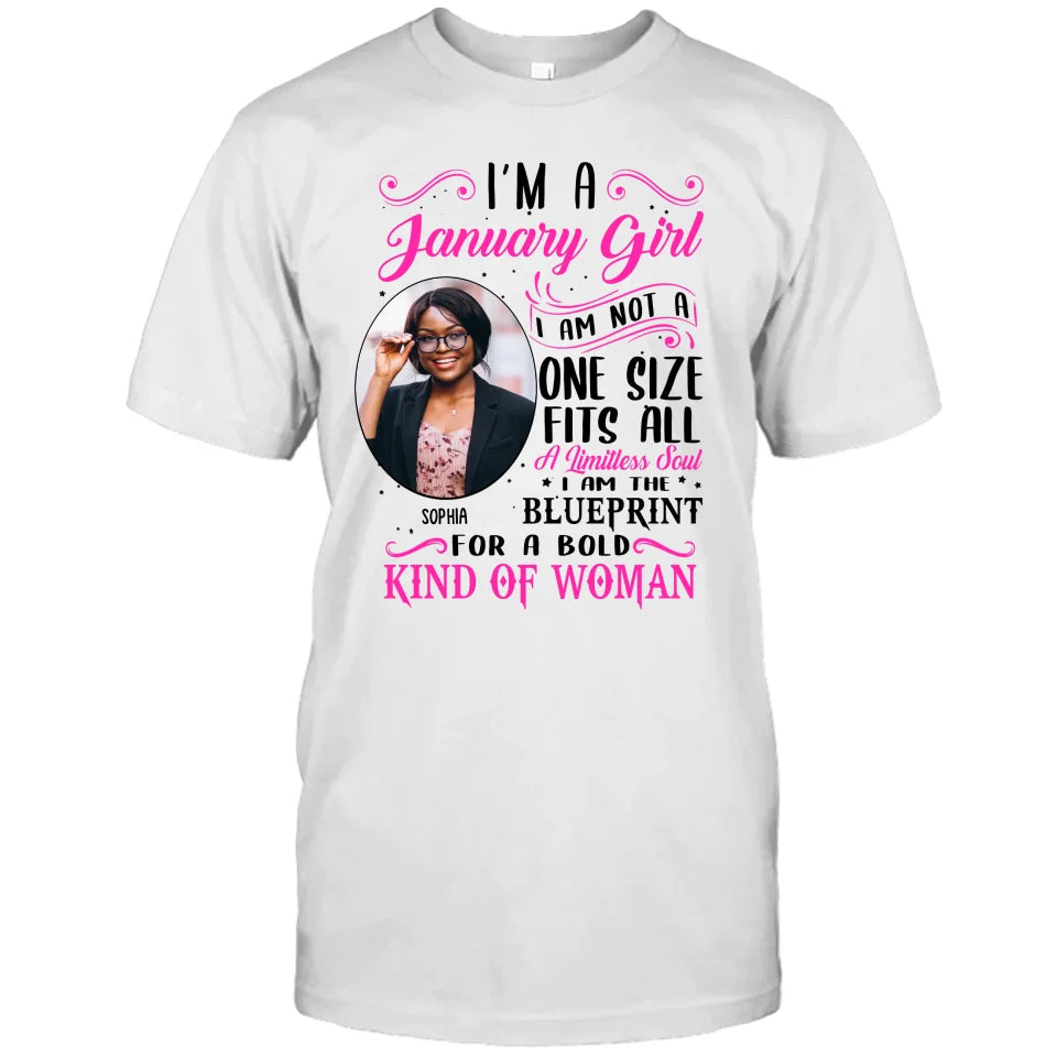 (20% OFF) - Custom Photo, 12 Birth Month Girl - Not One Size Fits All - Gift For Birthday