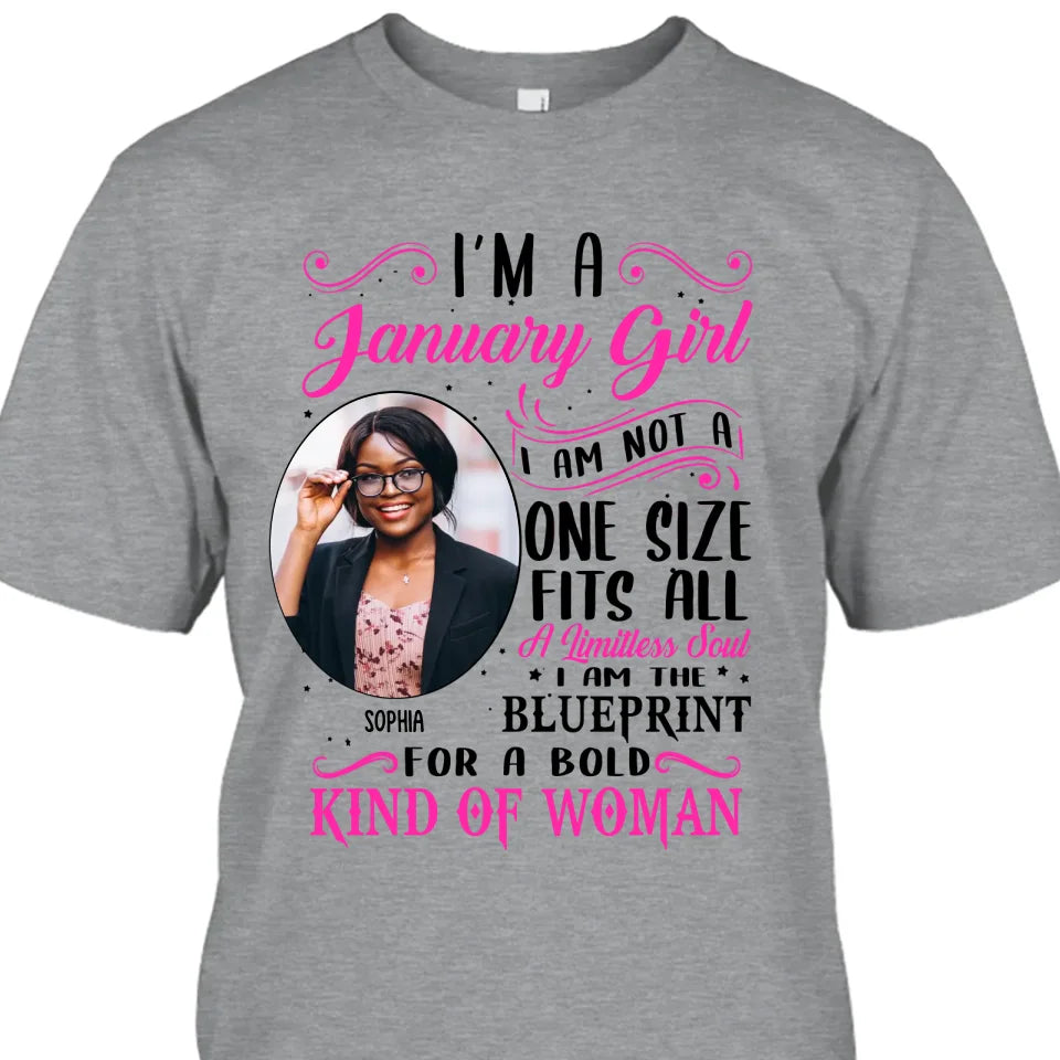 (20% OFF) - Custom Photo, 12 Birth Month Girl - Not One Size Fits All - Gift For Birthday