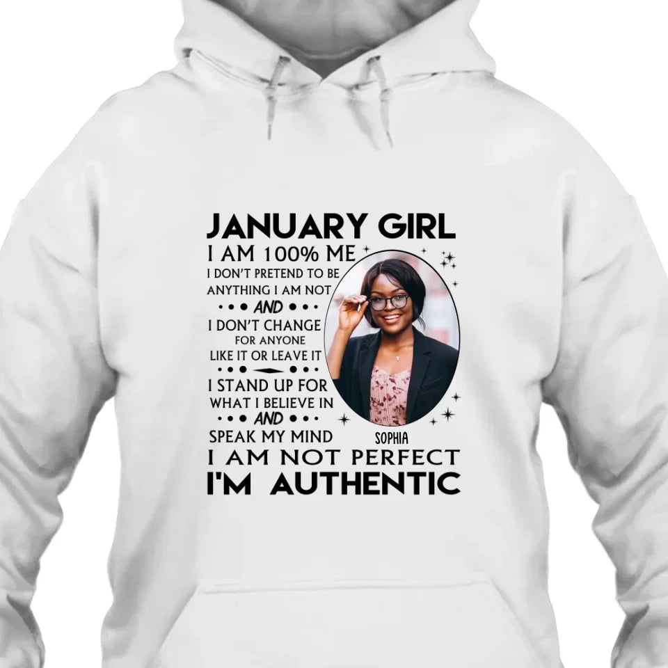 (20% OFF) - Custom Photo - Personalized 12 Birth Month Girl - I Am Authentic Shirt - Gift For Birthday