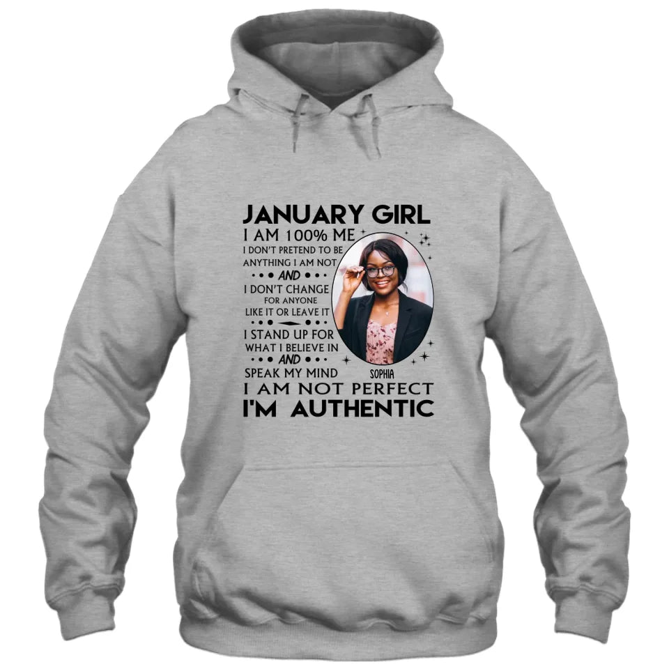 (20% OFF) - Custom Photo - Personalized 12 Birth Month Girl - I Am Authentic Shirt - Gift For Birthday