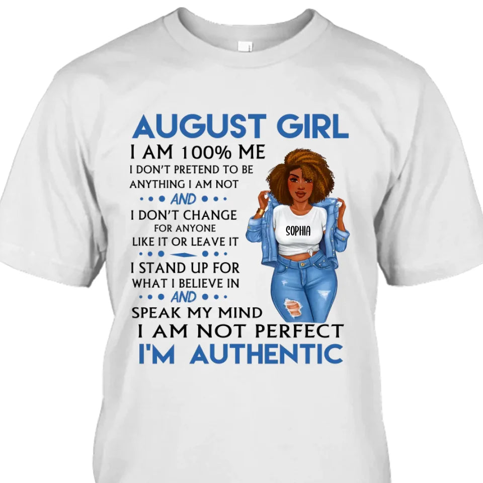 (30% OFF) - Personalized 12 Birth Month Girl - I'm Authentic - T-Shirt and Hoodie - Funny Gift For Birthday
