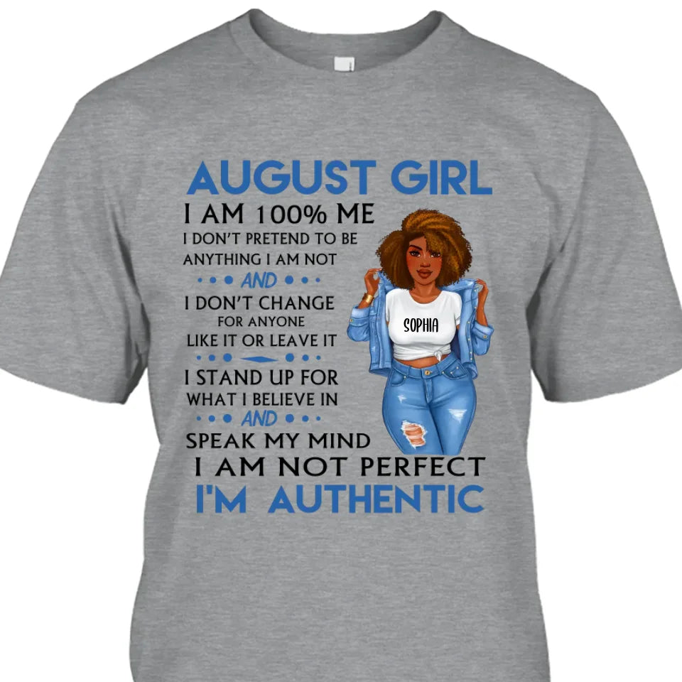 (30% OFF) - Personalized 12 Birth Month Girl - I'm Authentic - T-Shirt and Hoodie - Funny Gift For Birthday