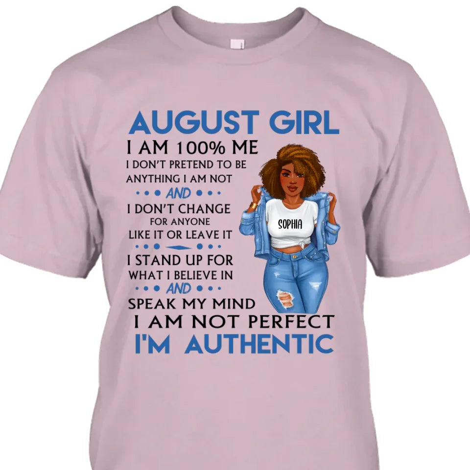 (30% OFF) - Personalized 12 Birth Month Girl - I'm Authentic - T-Shirt and Hoodie - Funny Gift For Birthday