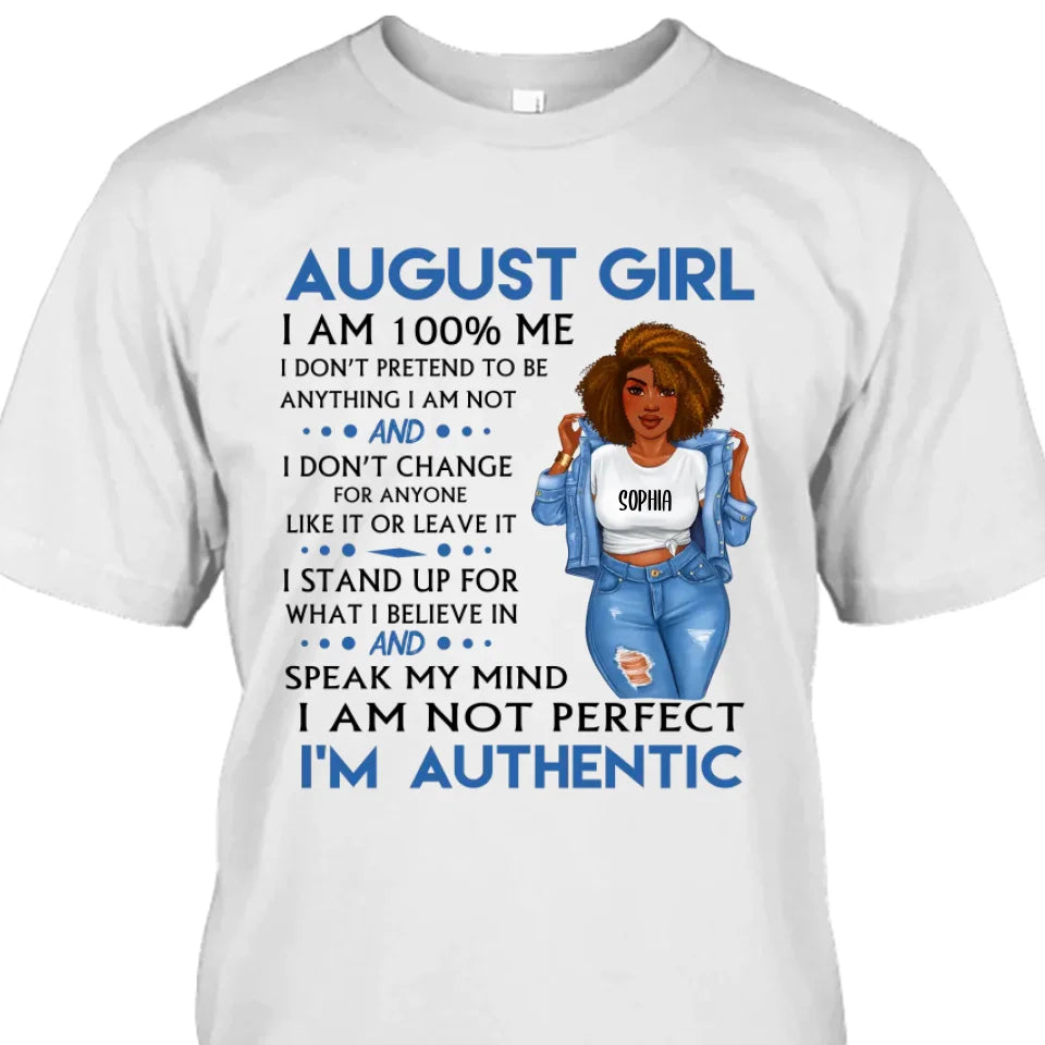 (30% OFF) - Personalized 12 Birth Month Girl - I'm Authentic - T-Shirt and Hoodie - Funny Gift For Birthday