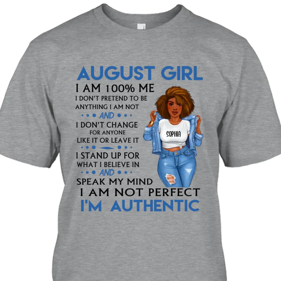 (30% OFF) - Personalized 12 Birth Month Girl - I'm Authentic - T-Shirt and Hoodie - Funny Gift For Birthday