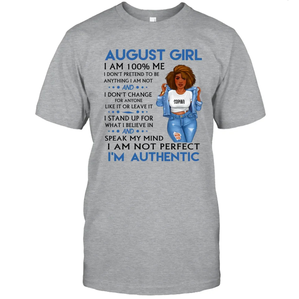 (30% OFF) - Personalized 12 Birth Month Girl - I'm Authentic - T-Shirt and Hoodie - Funny Gift For Birthday