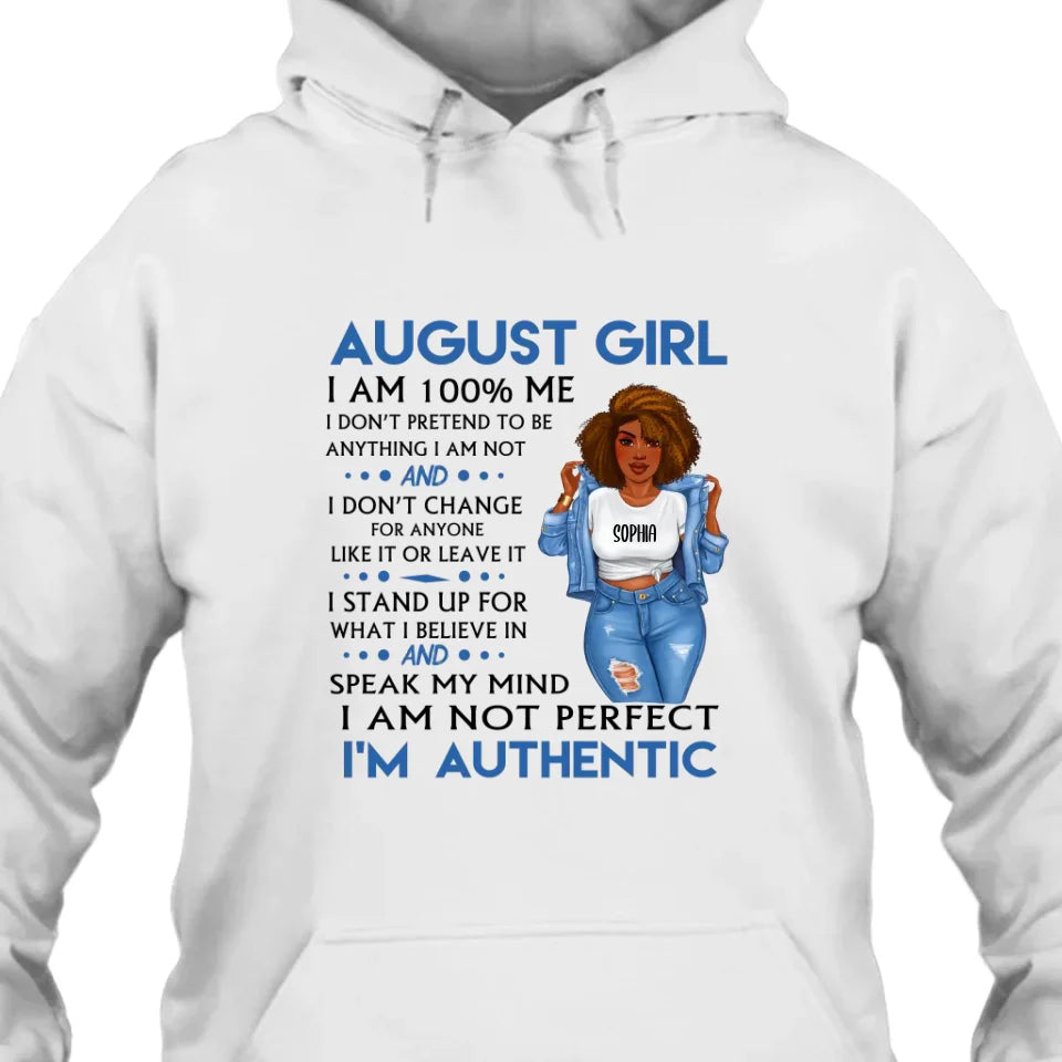 (30% OFF) - Personalized 12 Birth Month Girl - I'm Authentic - T-Shirt and Hoodie - Funny Gift For Birthday
