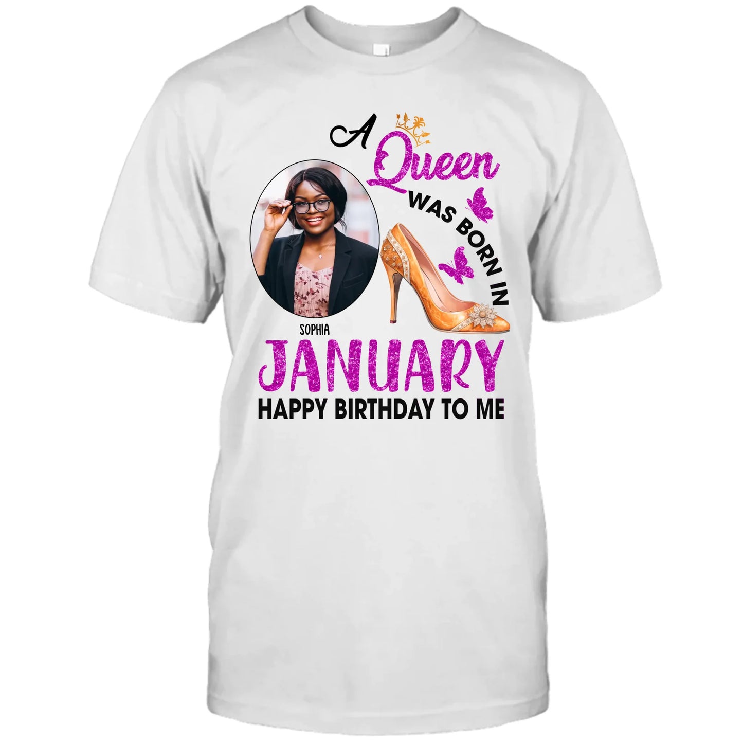 (20% OFF) - Custom Photo, 12 Birth Month Girl - Queen Was Born In - Gift For Birthday