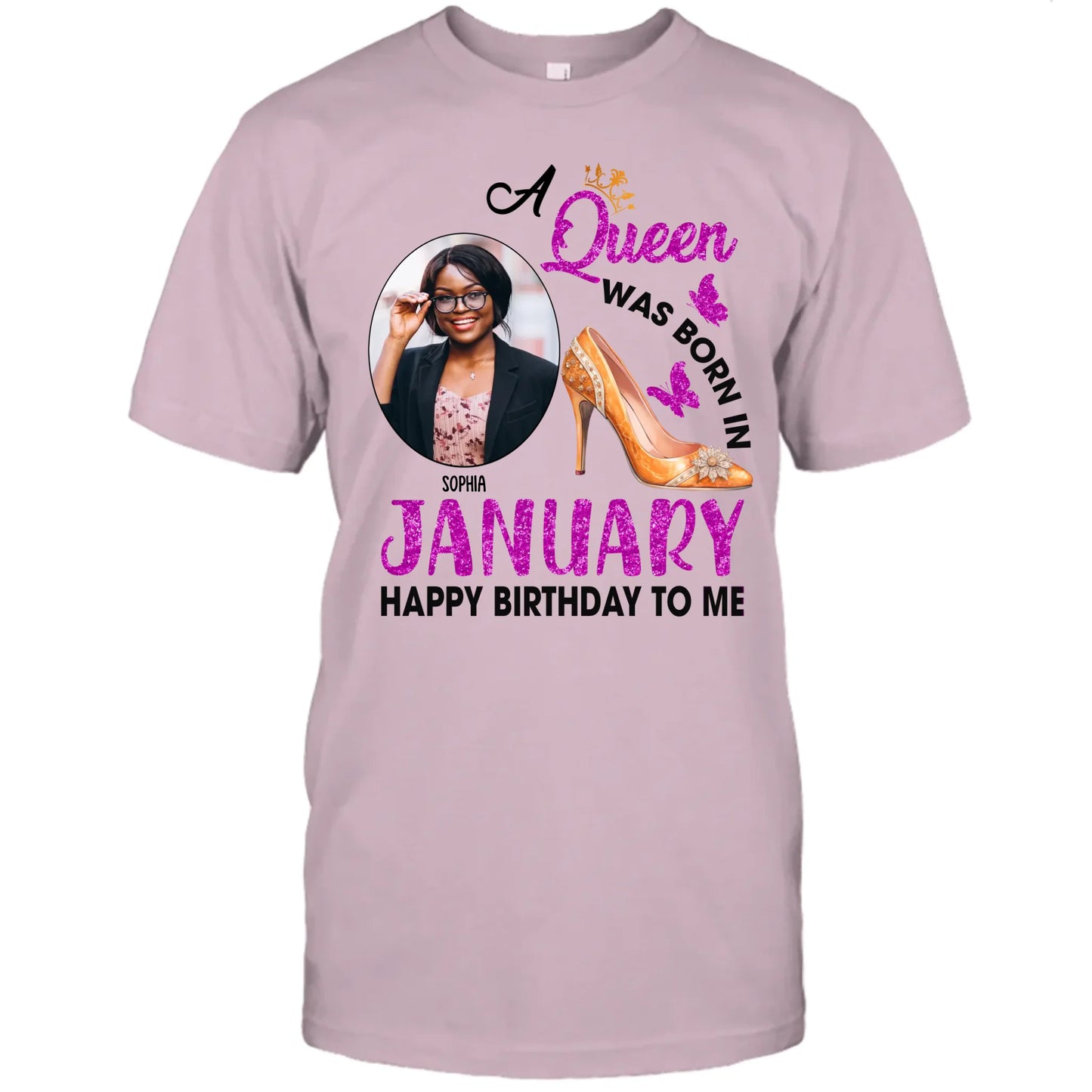 (20% OFF) - Custom Photo, 12 Birth Month Girl - Queen Was Born In - Gift For Birthday