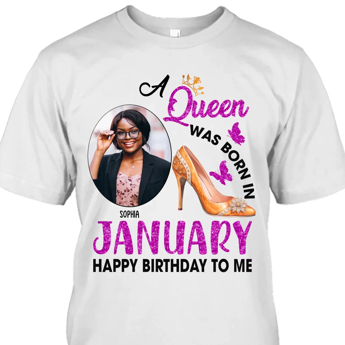 (20% OFF) - Custom Photo, 12 Birth Month Girl - Queen Was Born In - Gift For Birthday