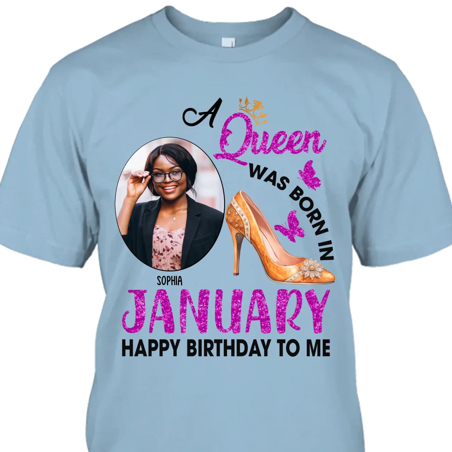 (20% OFF) - Custom Photo, 12 Birth Month Girl - Queen Was Born In - Gift For Birthday