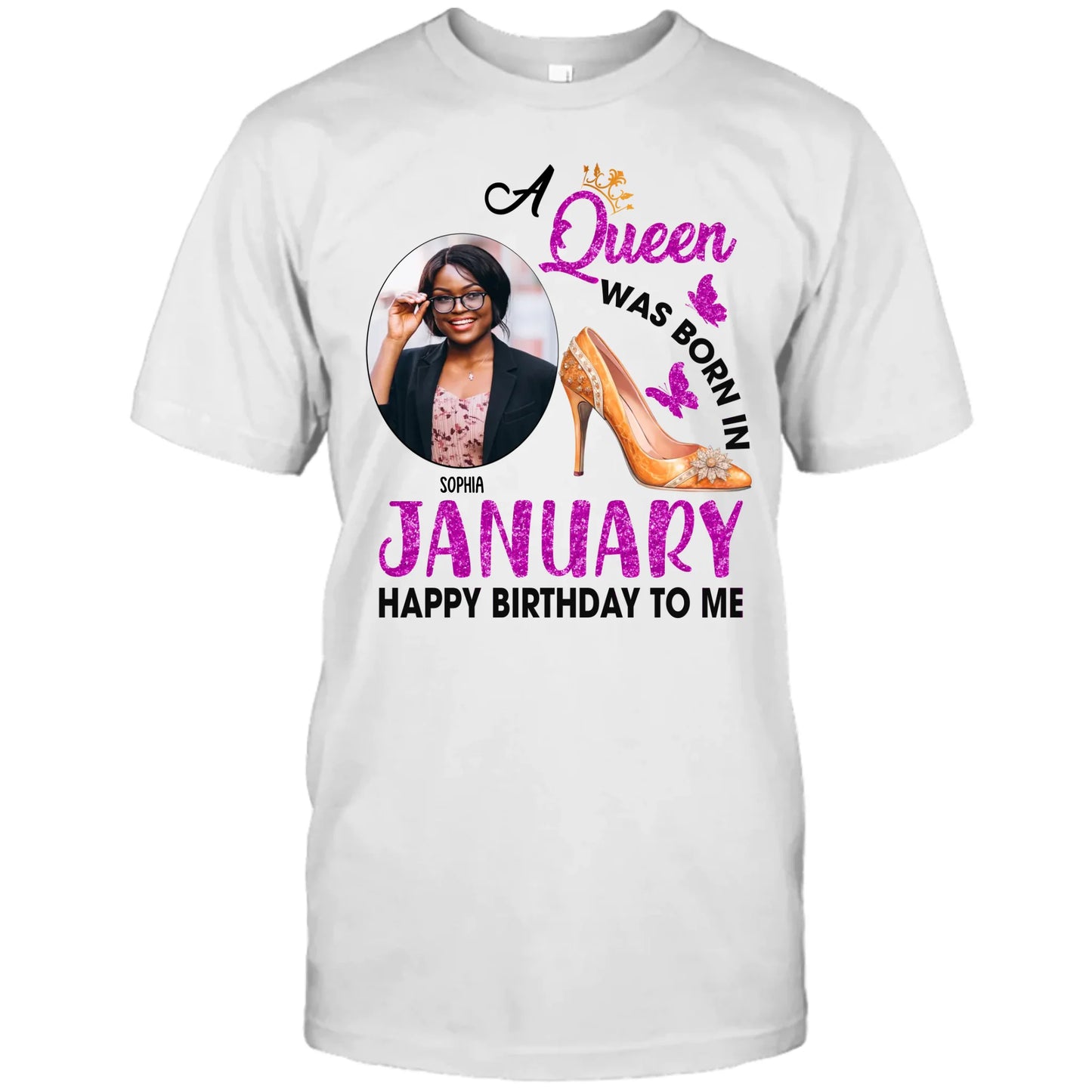 (20% OFF) - Custom Photo, 12 Birth Month Girl - Queen Was Born In - Gift For Birthday