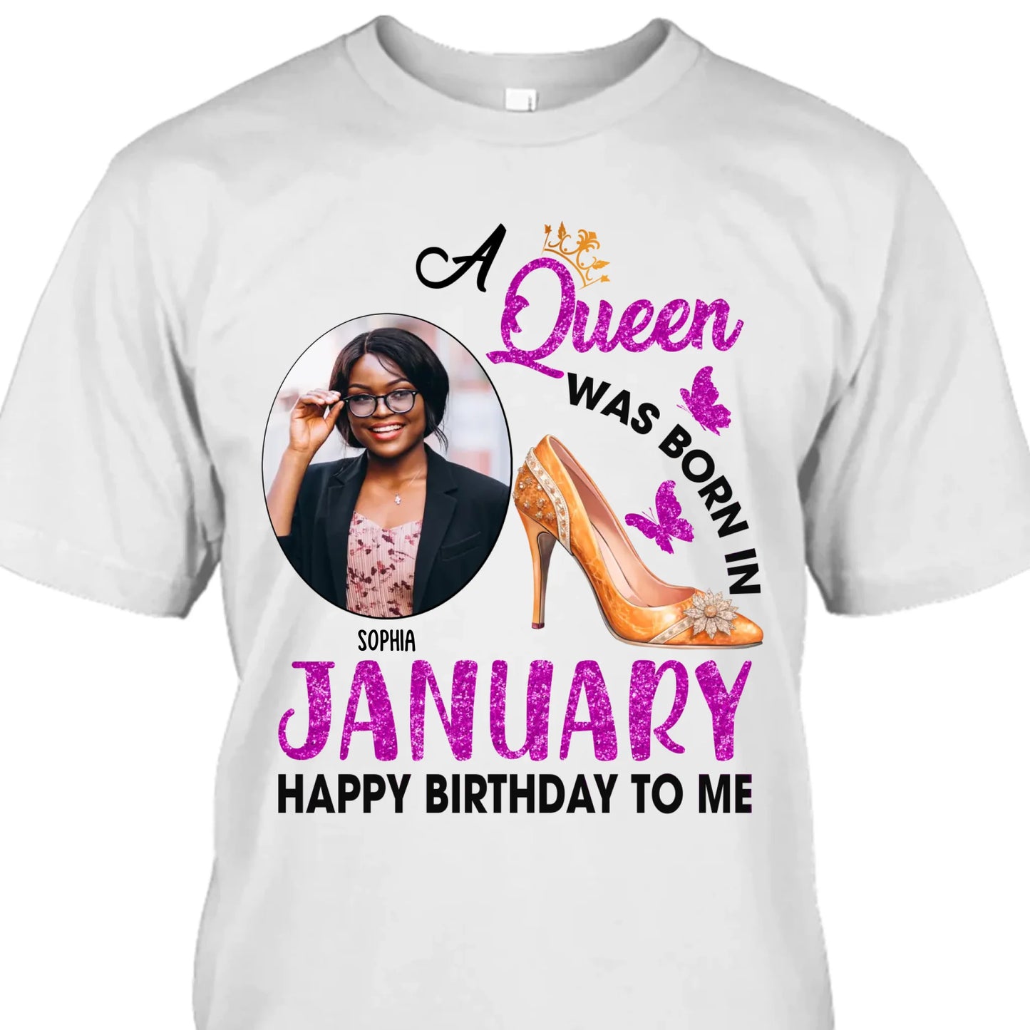 (20% OFF) - Custom Photo, 12 Birth Month Girl - Queen Was Born In - Gift For Birthday