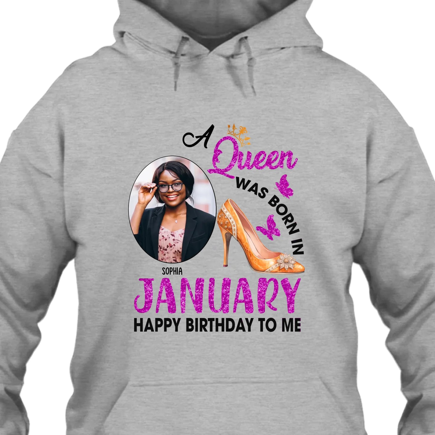 (20% OFF) - Custom Photo, 12 Birth Month Girl - Queen Was Born In - Gift For Birthday