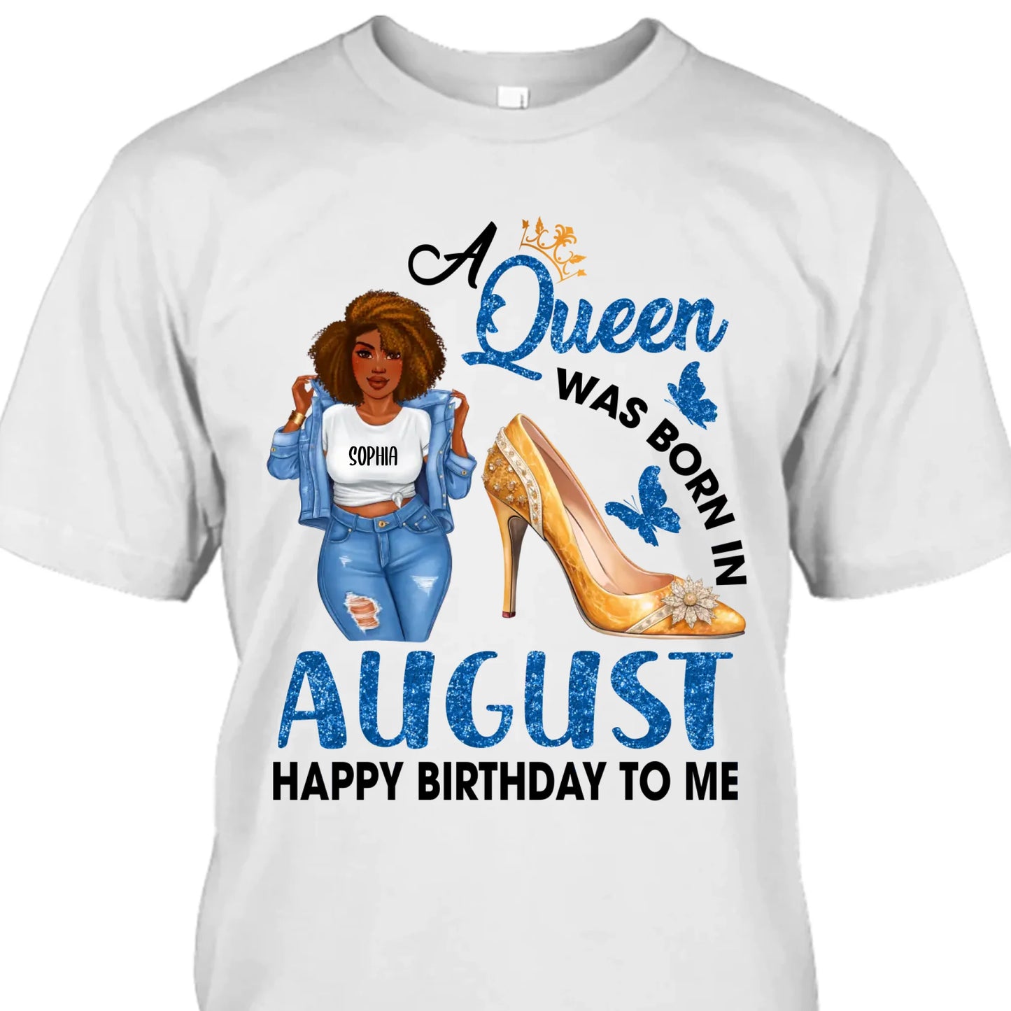 (30% OFF) - Personalized 12 Birth Month Girl - Queen Was Born In - T-Shirt and Hoodie - Gift For Birthday