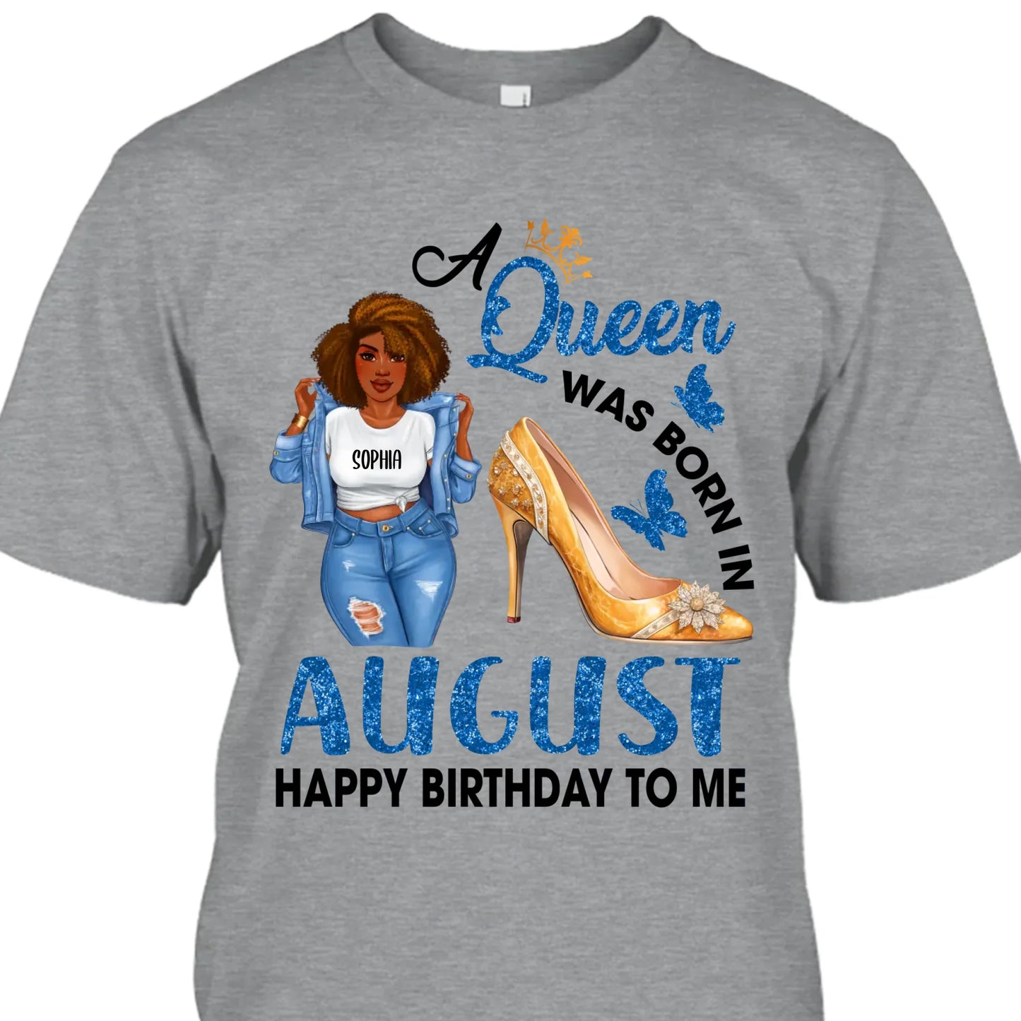 (30% OFF) - Personalized 12 Birth Month Girl - Queen Was Born In - T-Shirt and Hoodie - Gift For Birthday