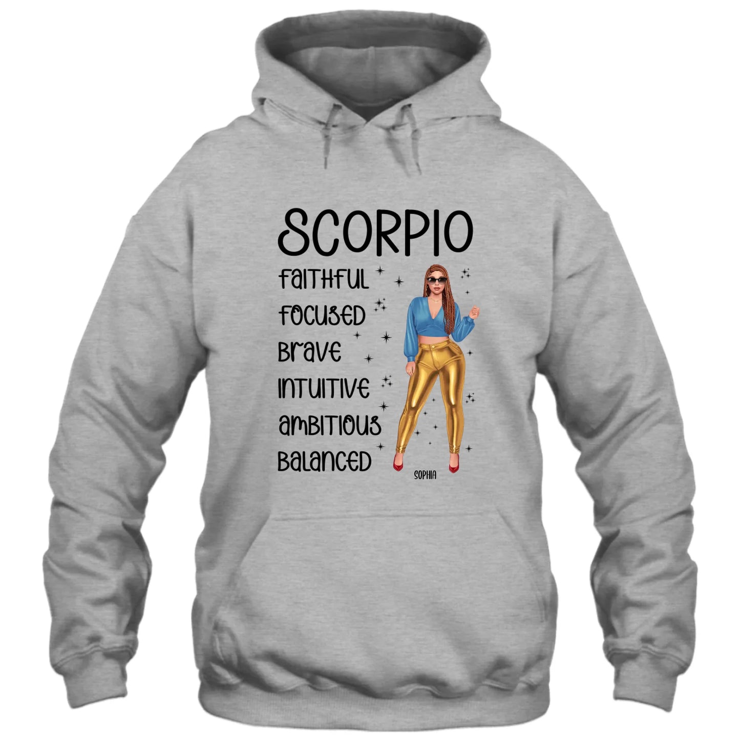 (30% OFF) - Personalized 12 Zodiac Signs - Fashion Girl - Custom T-Shirt and Hoodie - Gift For Birthday