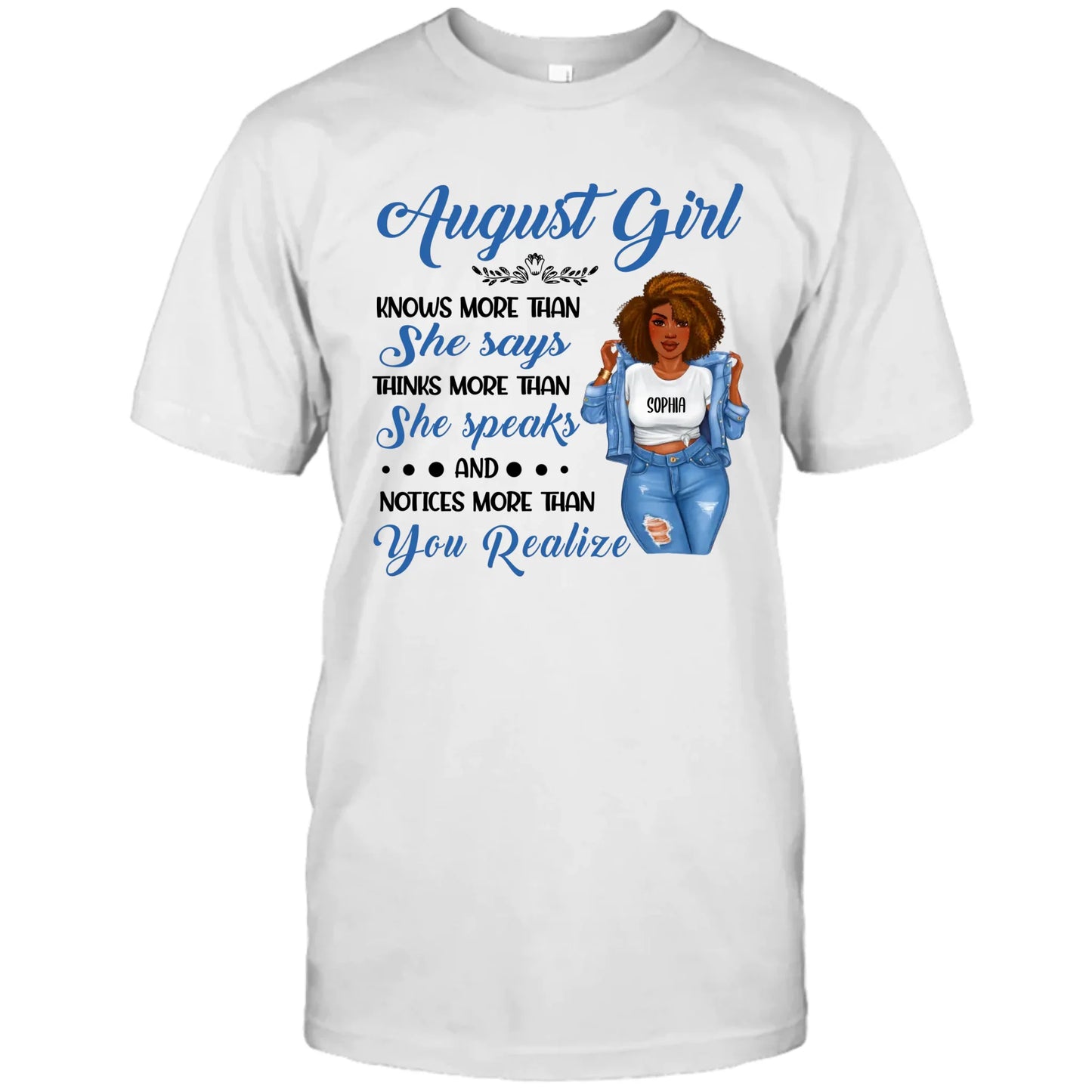 (30% OFF) - Personalized 12 Birth Month Girl - Knows More Than She Says - T-Shirt and Hoodie - Funny Gift For Birthday