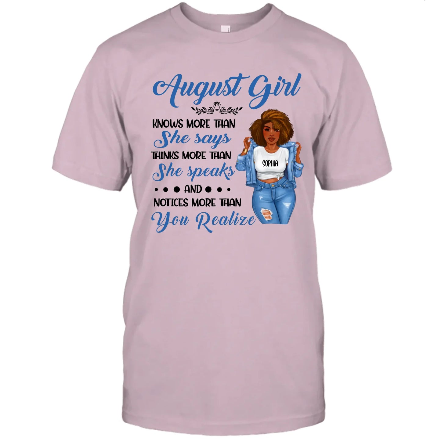 (30% OFF) - Personalized 12 Birth Month Girl - Knows More Than She Says - T-Shirt and Hoodie - Funny Gift For Birthday