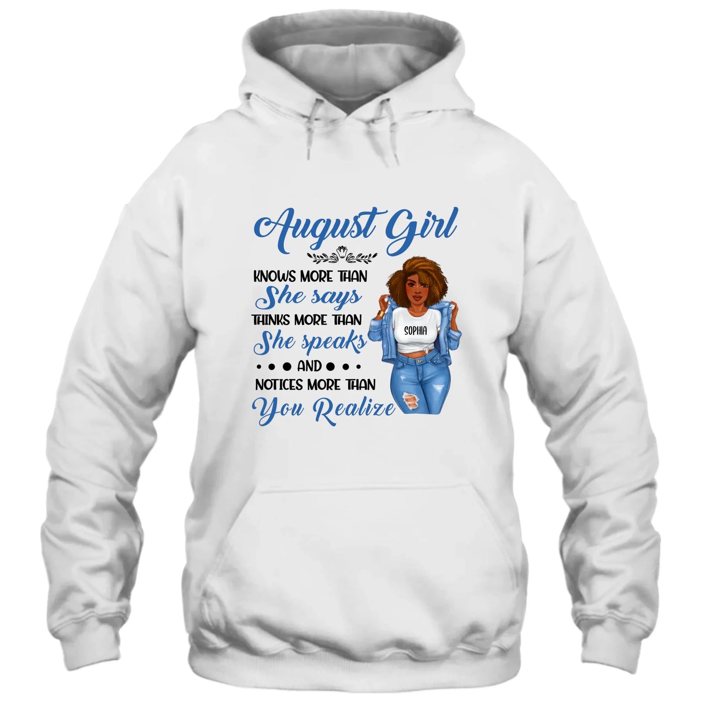 (30% OFF) - Personalized 12 Birth Month Girl - Knows More Than She Says - T-Shirt and Hoodie - Funny Gift For Birthday
