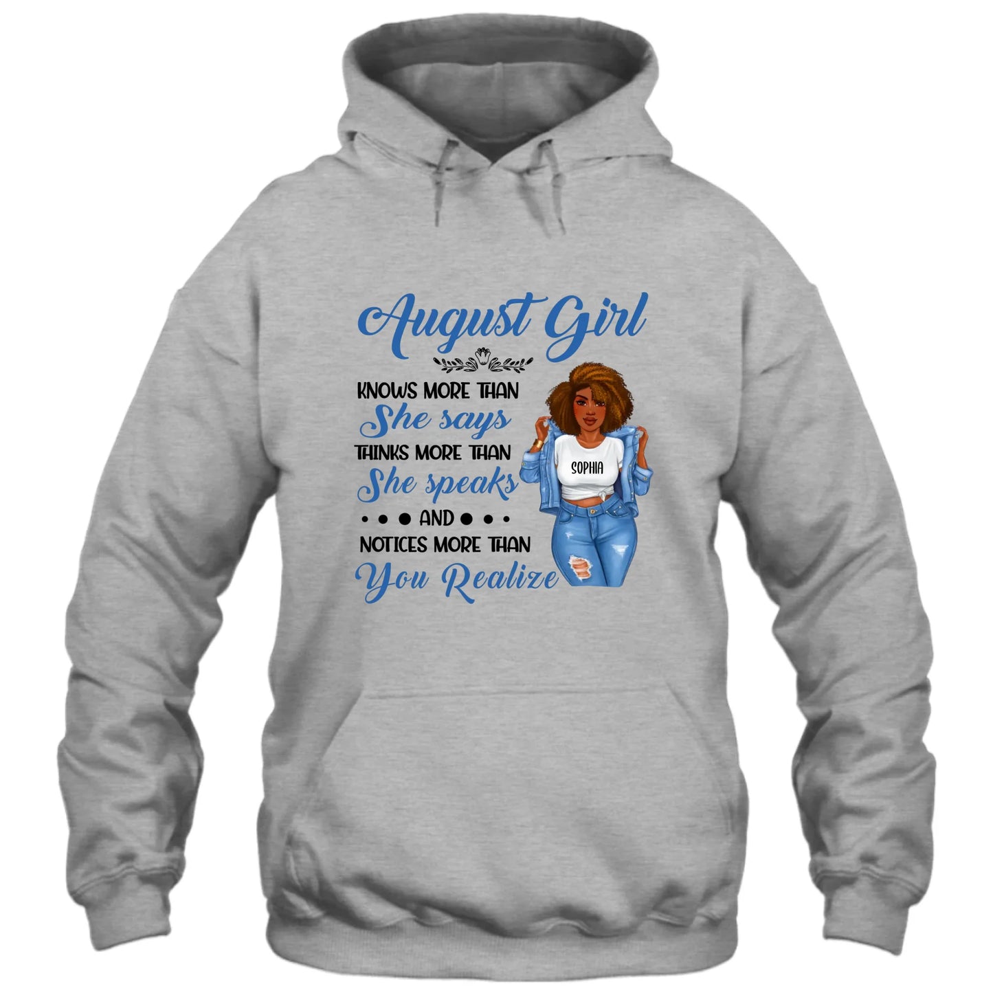 (30% OFF) - Personalized 12 Birth Month Girl - Knows More Than She Says - T-Shirt and Hoodie - Funny Gift For Birthday