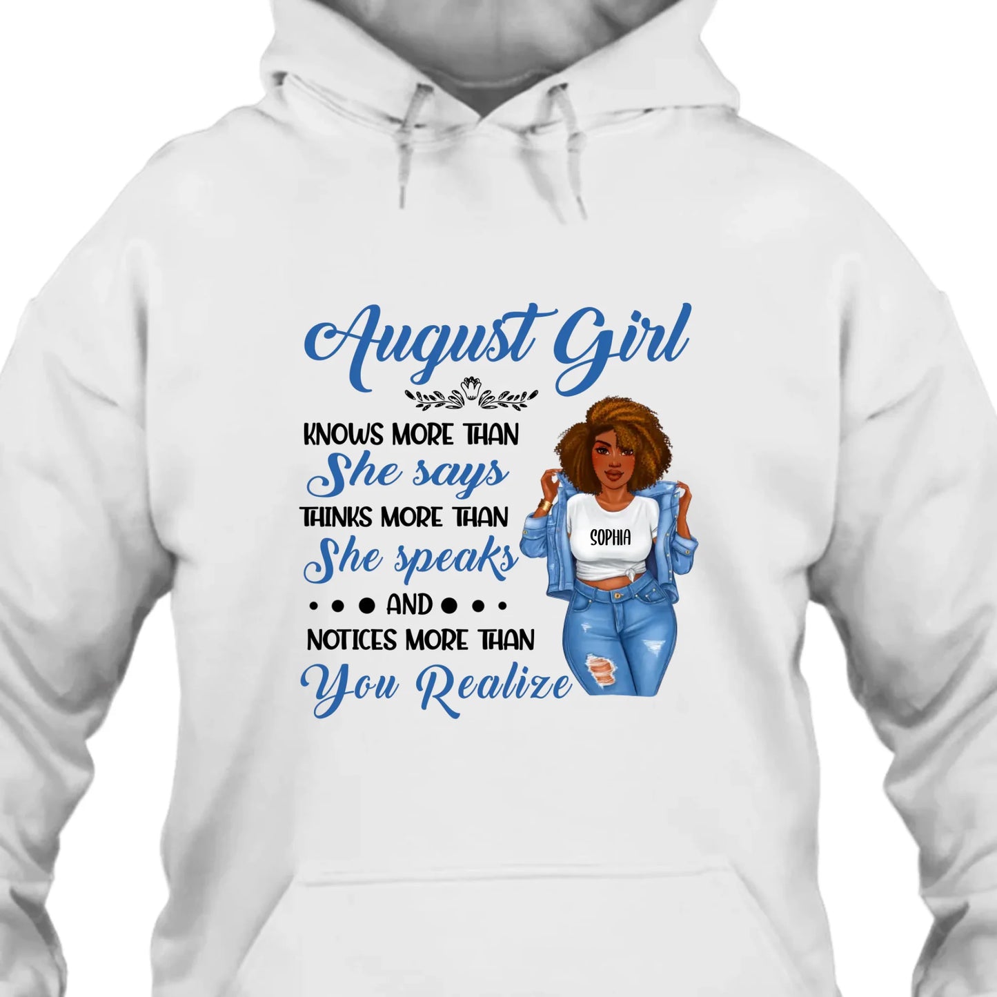 (30% OFF) - Personalized 12 Birth Month Girl - Knows More Than She Says - T-Shirt and Hoodie - Funny Gift For Birthday