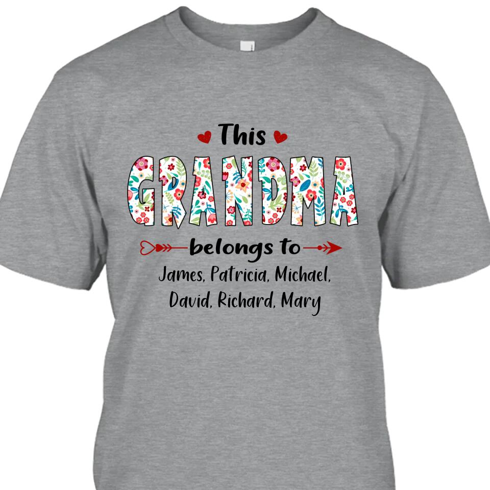 This Grandma Belongs To - Personalized Grandma Nickname T-Shirt and Hoodie - Custom Gift for Mother's Day, Christmas