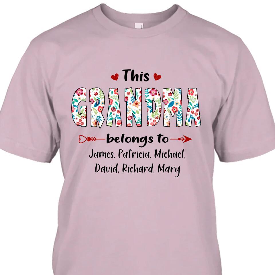 This Grandma Belongs To - Personalized Grandma Nickname T-Shirt and Hoodie - Custom Gift for Mother's Day, Christmas