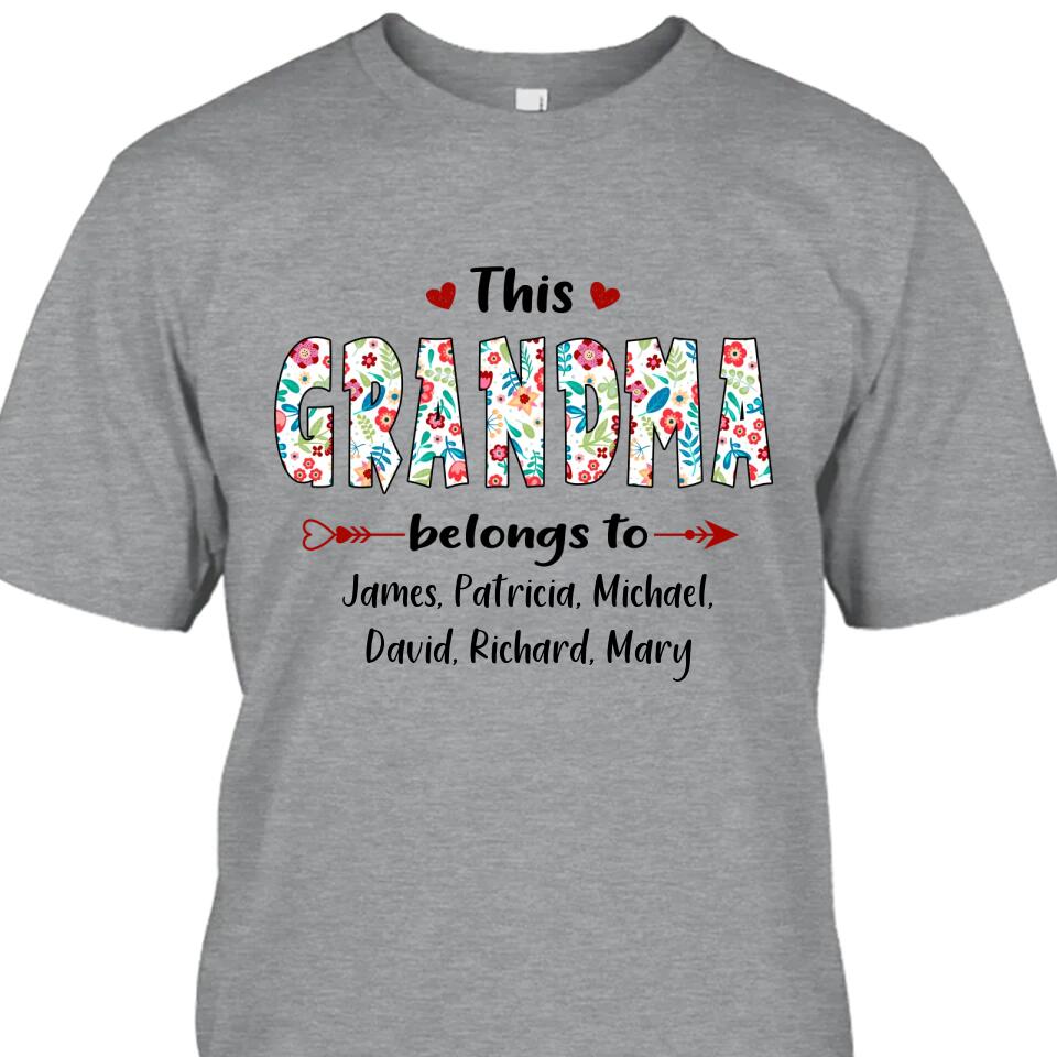 This Grandma Belongs To - Personalized Grandma Nickname T-Shirt and Hoodie - Custom Gift for Mother's Day, Christmas