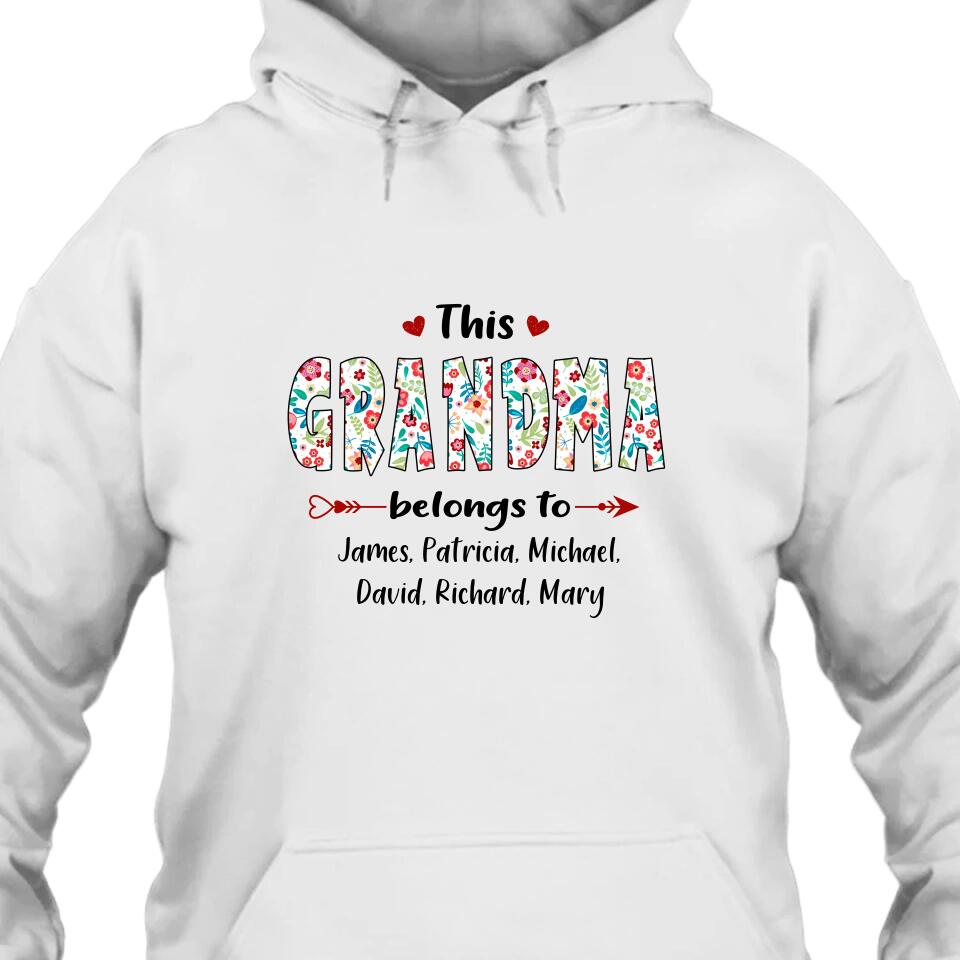 This Grandma Belongs To - Personalized Grandma Nickname T-Shirt and Hoodie - Custom Gift for Mother's Day, Christmas