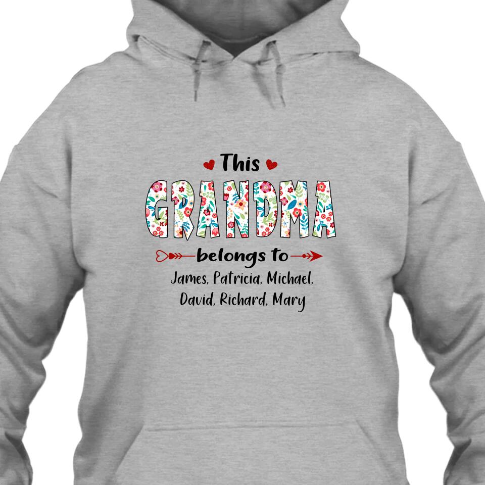 This Grandma Belongs To - Personalized Grandma Nickname T-Shirt and Hoodie - Custom Gift for Mother's Day, Christmas