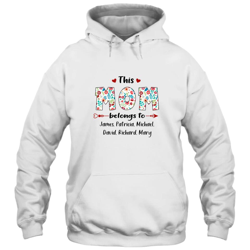 This Mom Belongs To - Personalized T-Shirt and Hoodie - Custom Gift for Mother's Day, Christmas