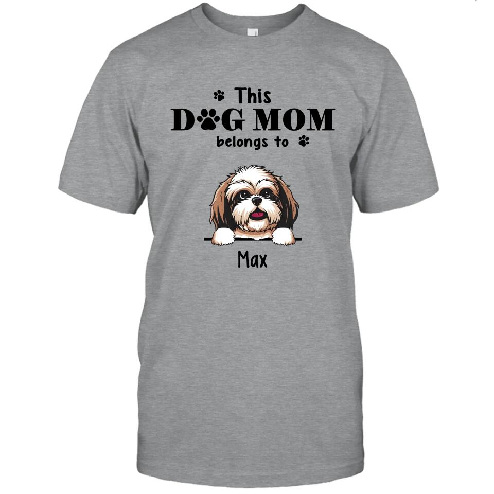 This Dog Mom Belong To - Personalized T-Shirt and Hoodie - Custom Gift for Dog Lovers - Mother's Day, Christmas Gift